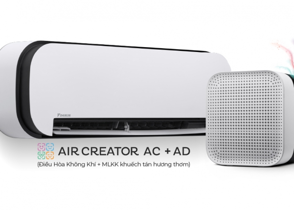  AIR CREATOR - Bộ đôi Điều Hòa 1HP và Máy lọc không khí khuếch tán hương thơm (Màu Trắng)